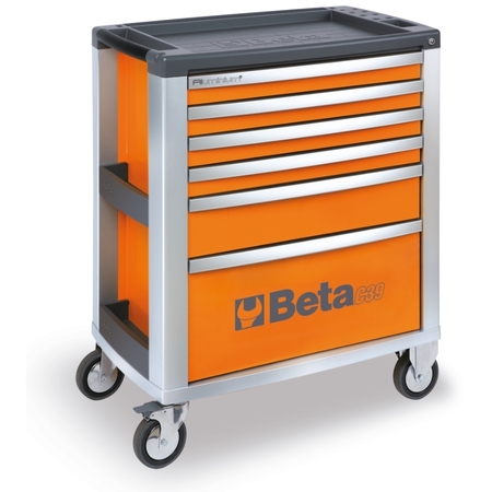 BETA Mobile Roller Cabinet, 6 Drawer, Red 039000033